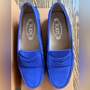 Tod's Indigo Gommino Driving Loafers Suede Women 36.5 / 6.5